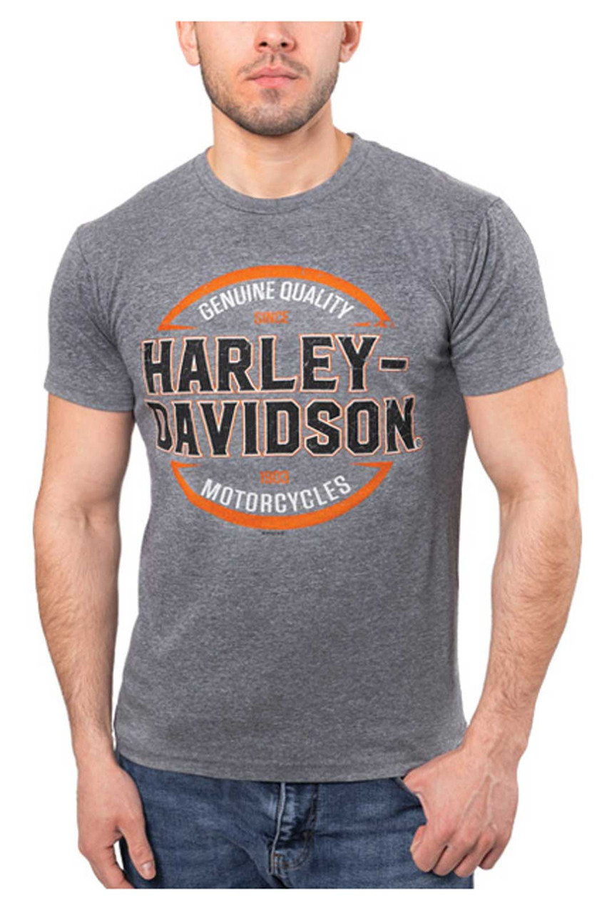 Harley-Davidson® Men's Fill Up Short Sleeve Cotton Crew-Neck T-Shirt -  Charcoal