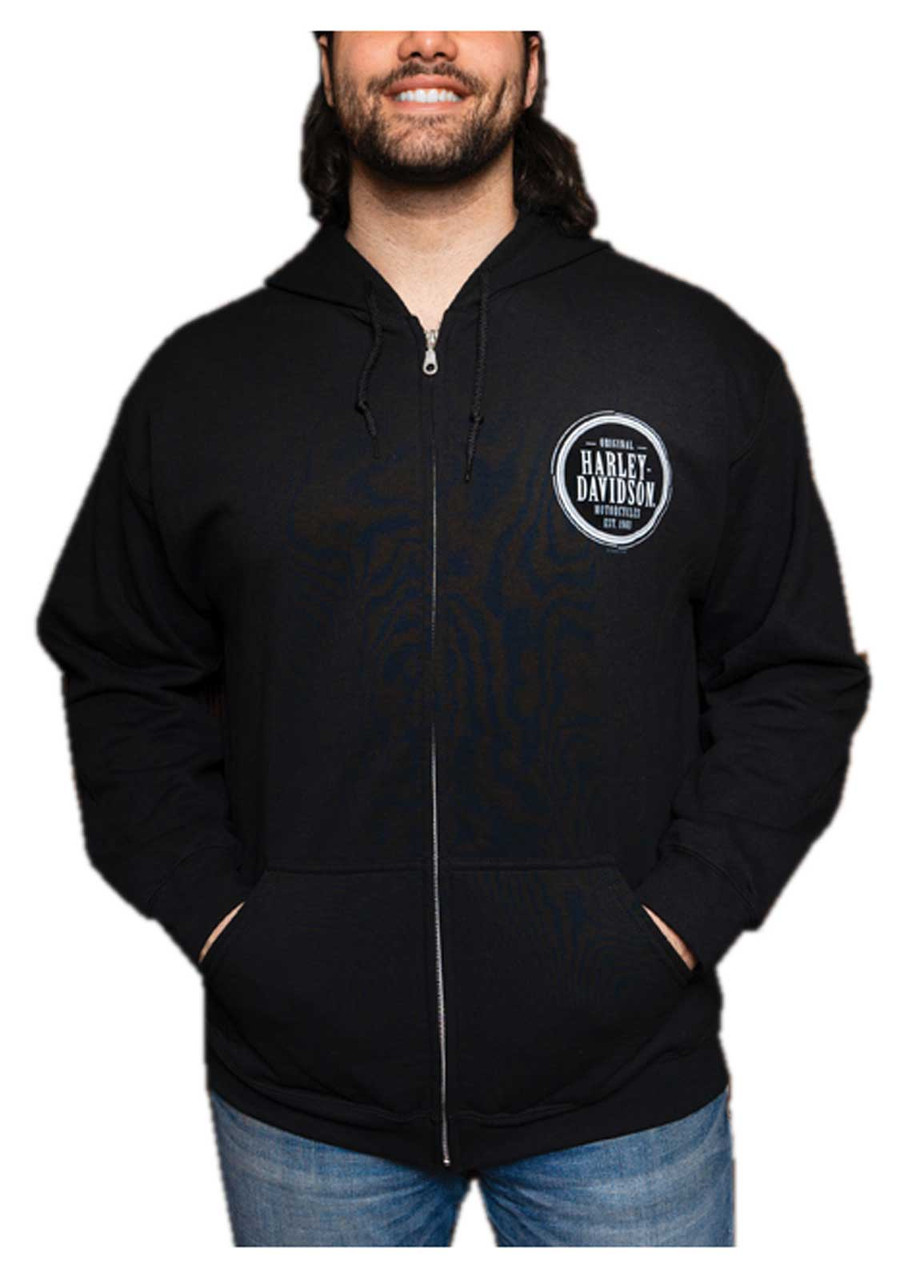 Harley-Davidson® Men's Divided H-D Zip-Up Fleece Hooded Sweatshirt