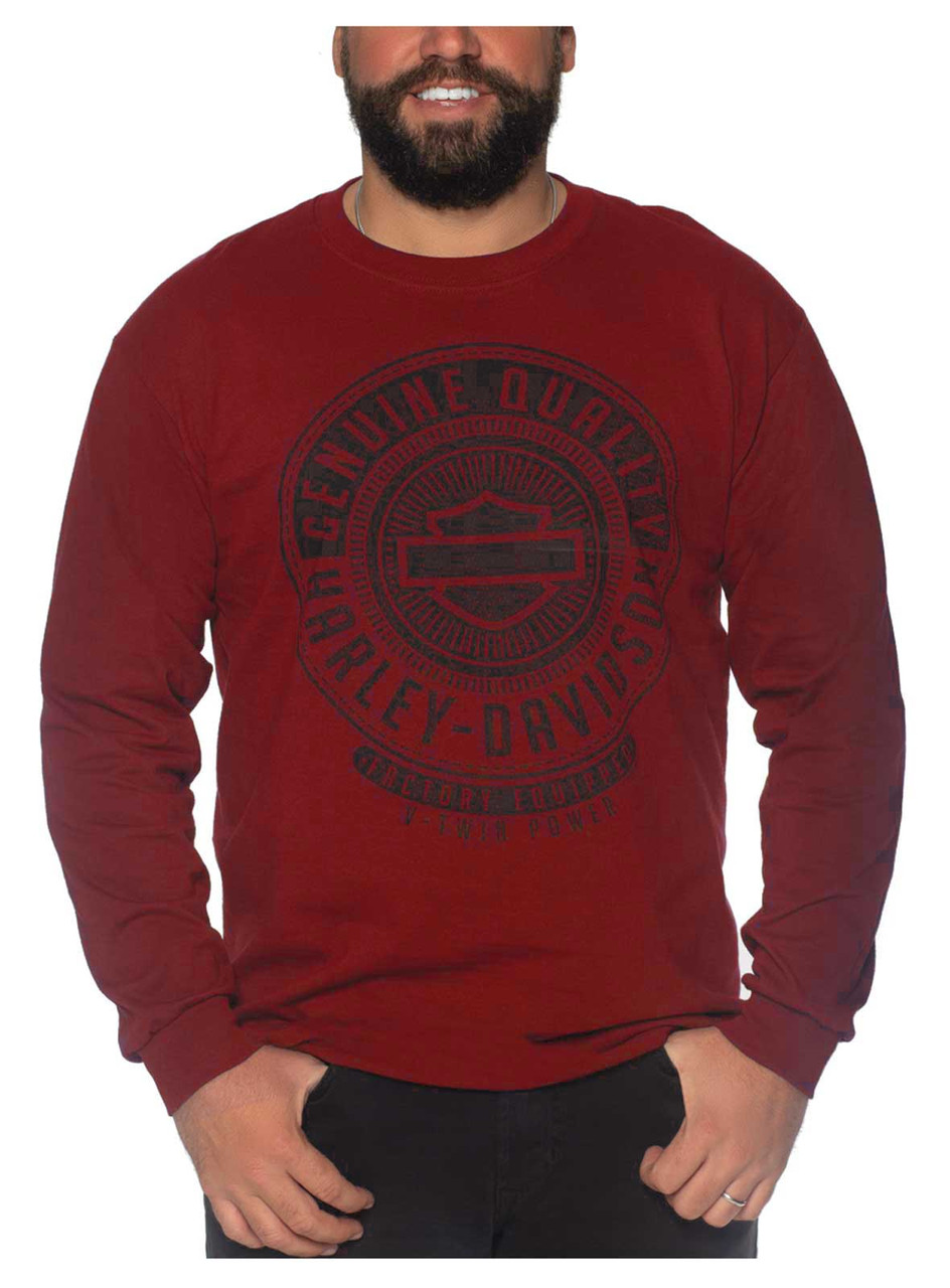 Harley-Davidson® Men's Getaway Long Sleeve Crew-Neck Cotton Shirt