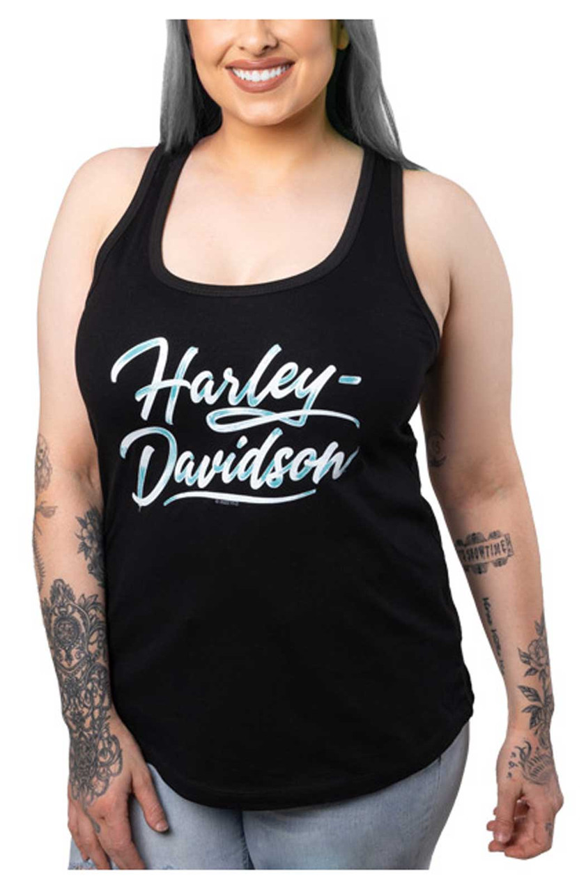 Harley-Davidson® Women's Lit Script Racerback Sleeveless Tank Top