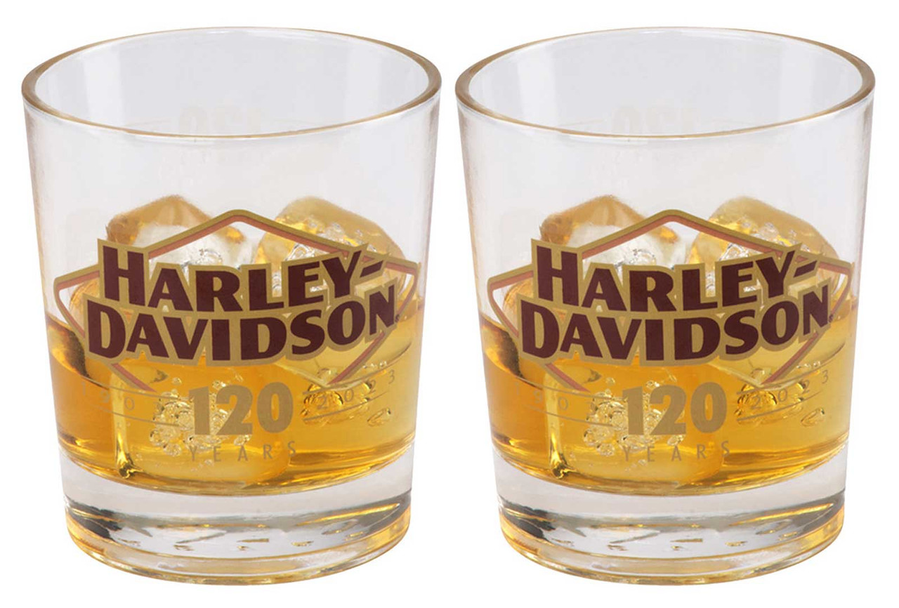 Harley-Davidson® 120th Anniversary Double Old Fashion Glass Set