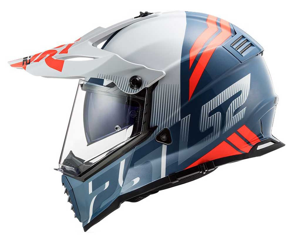 LS2 Helmets Blaze Sprint Adventure Motorcycle Helmet, White/Red/Gray