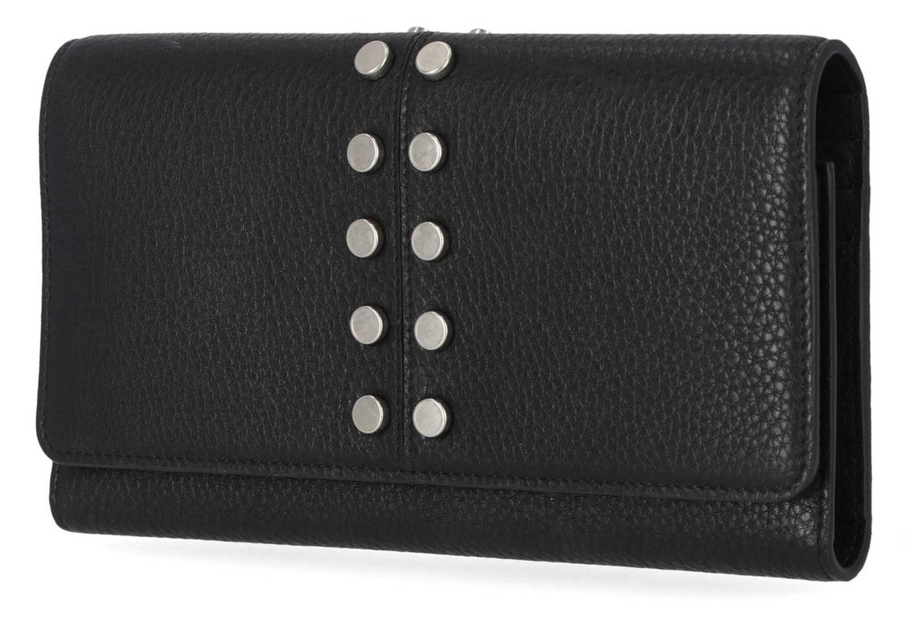 Harley-Davidson® Women's Double Studded Genuine Leather Clutch Wallet ...