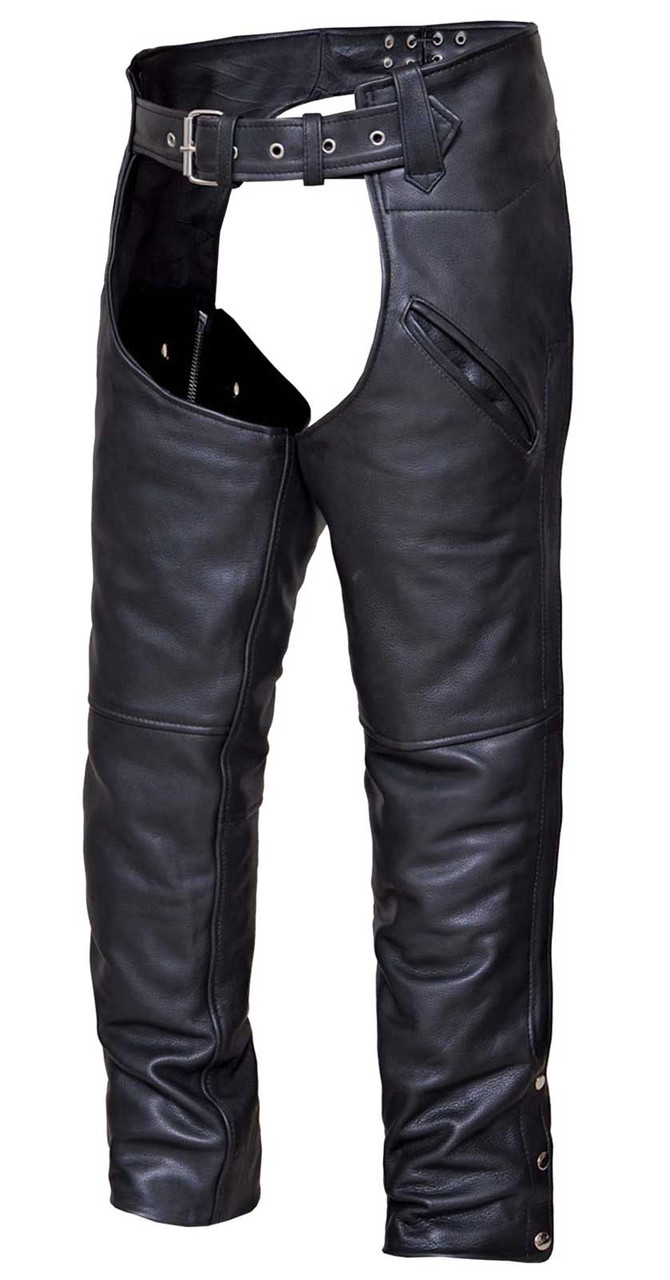 Biker Heaven Freeman Arts Black Leather Chaps - Small Hayden Black Leather Half Chaps – Grewal Equestrian main image 2