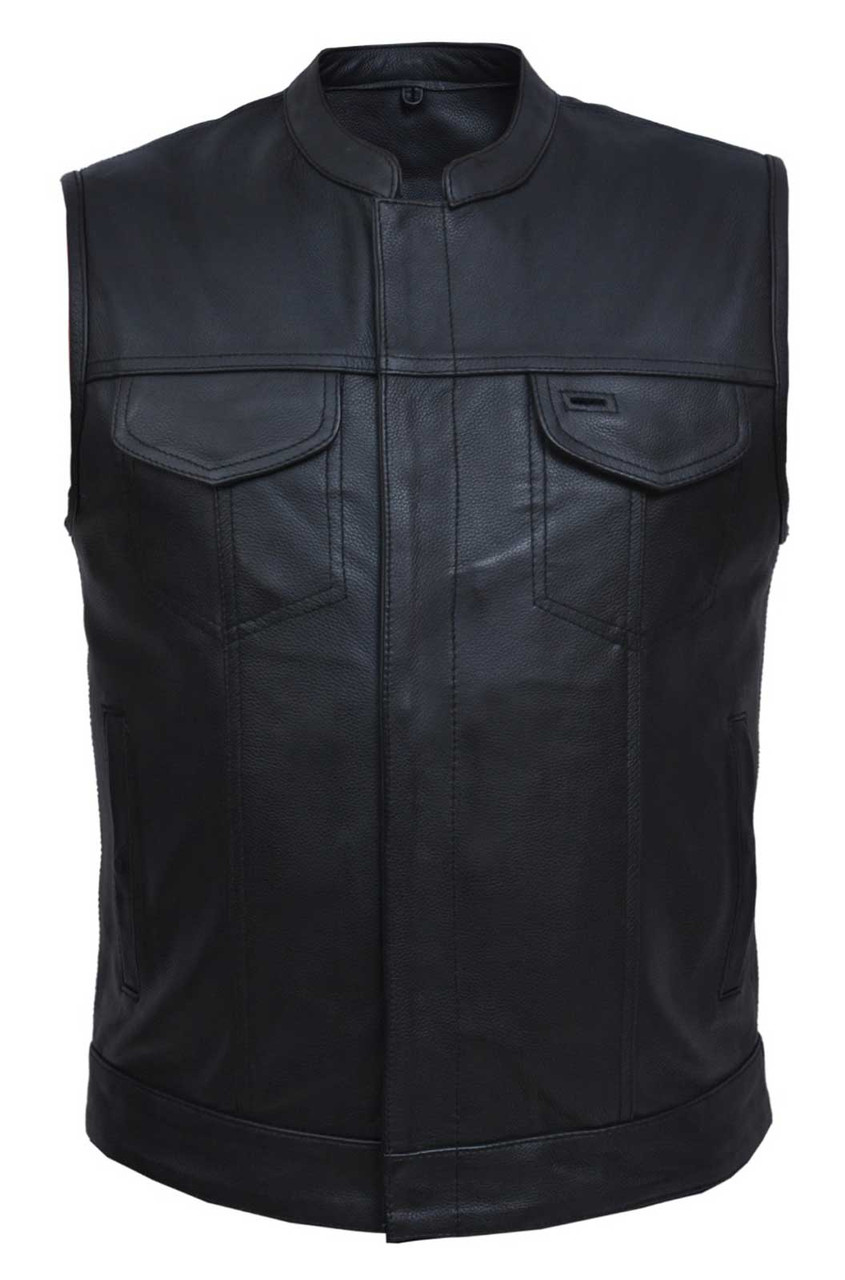 UNIK Men's Premium SOA Style Club Motorcycle Zippered Cowhide