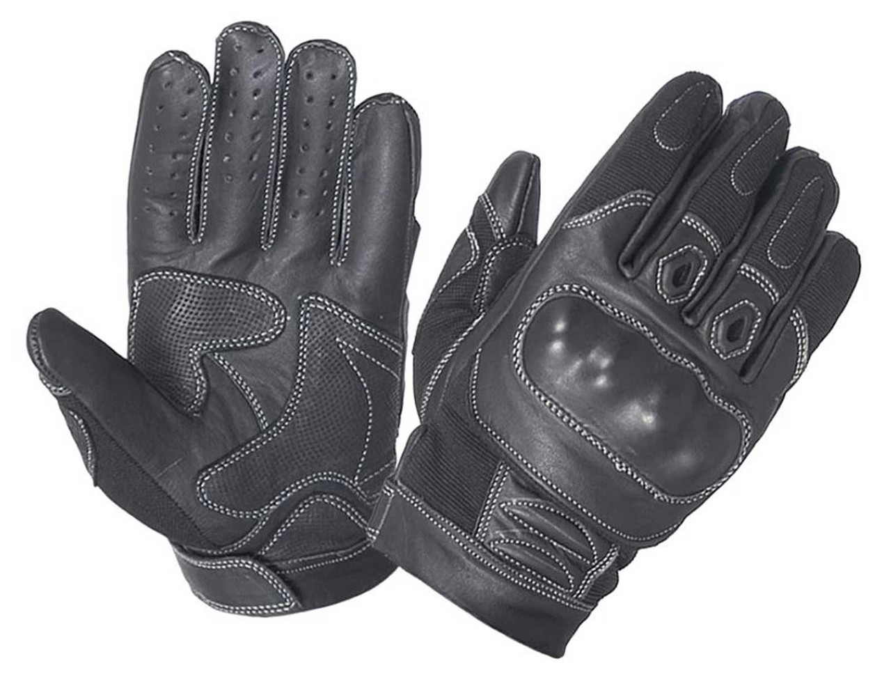 UNIK Men's Knuckle Armor Full-Finger Cowhide Leather Motorcycle