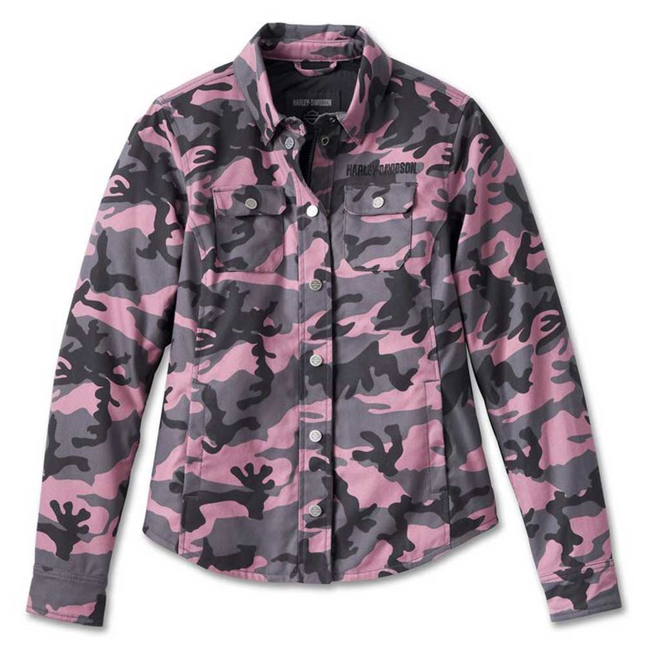 Harley-Davidson® Women's Operative Riding Shirt Jacket - Pink Camo ...