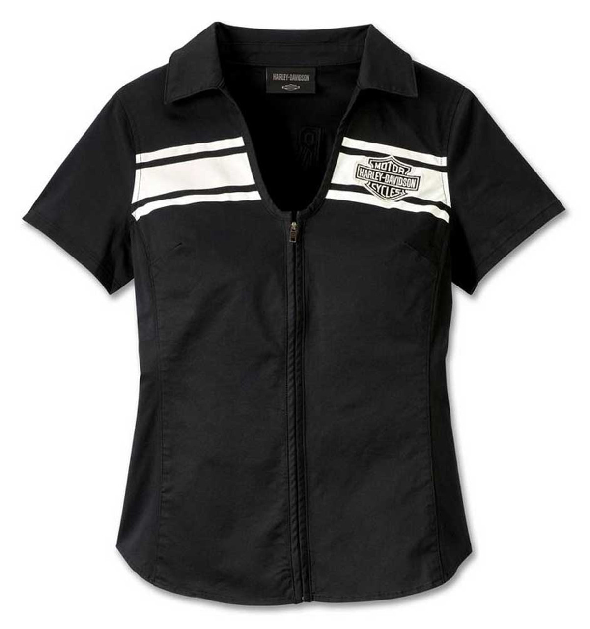 Harley-Davidson® Women's Champion Club Zip Front Shirt - Black 96759-23VW