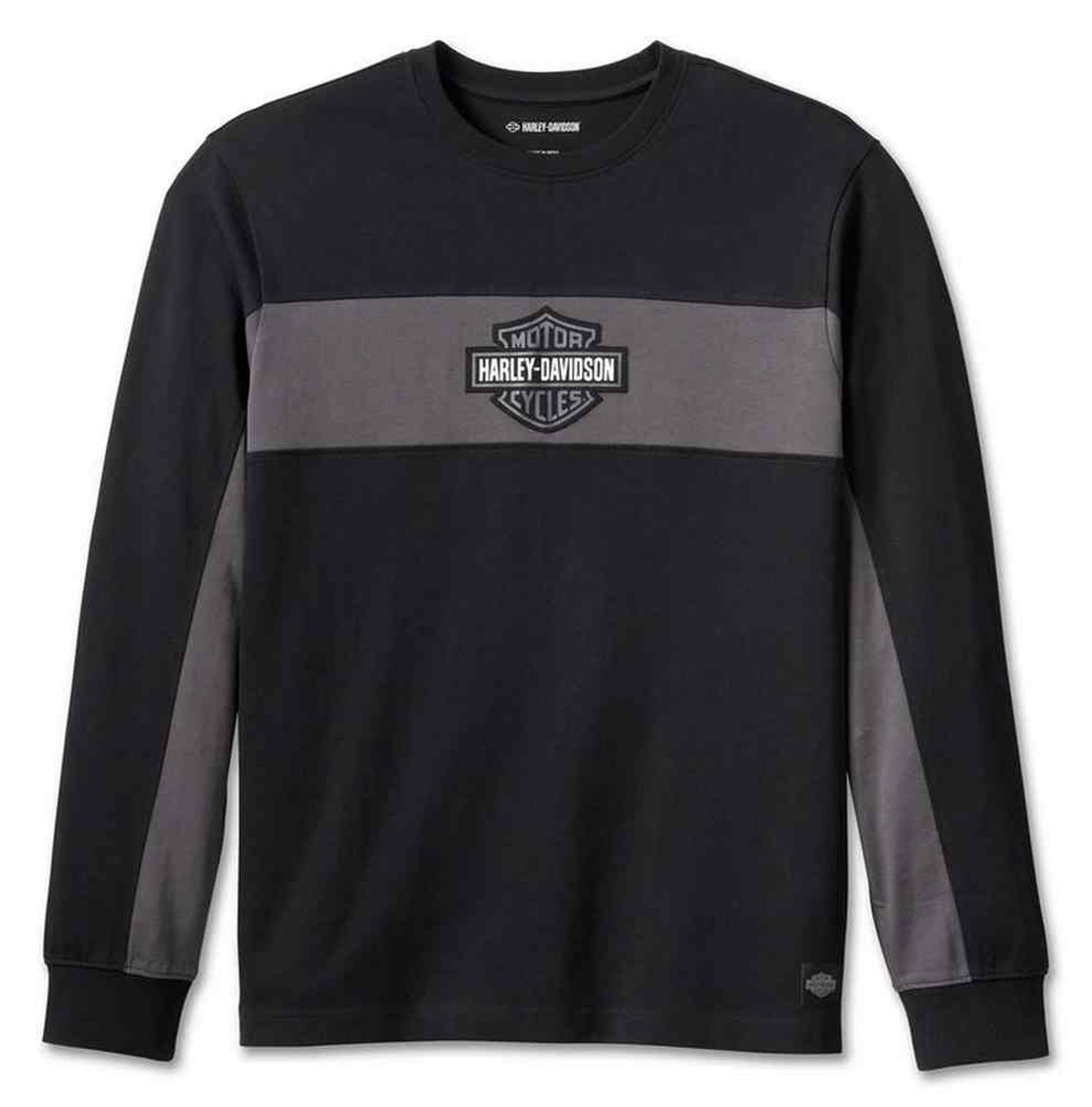 Harley-Davidson® Men's Racing B&S Colorblocked Long Sleeve Tee - Black  96584-23VM