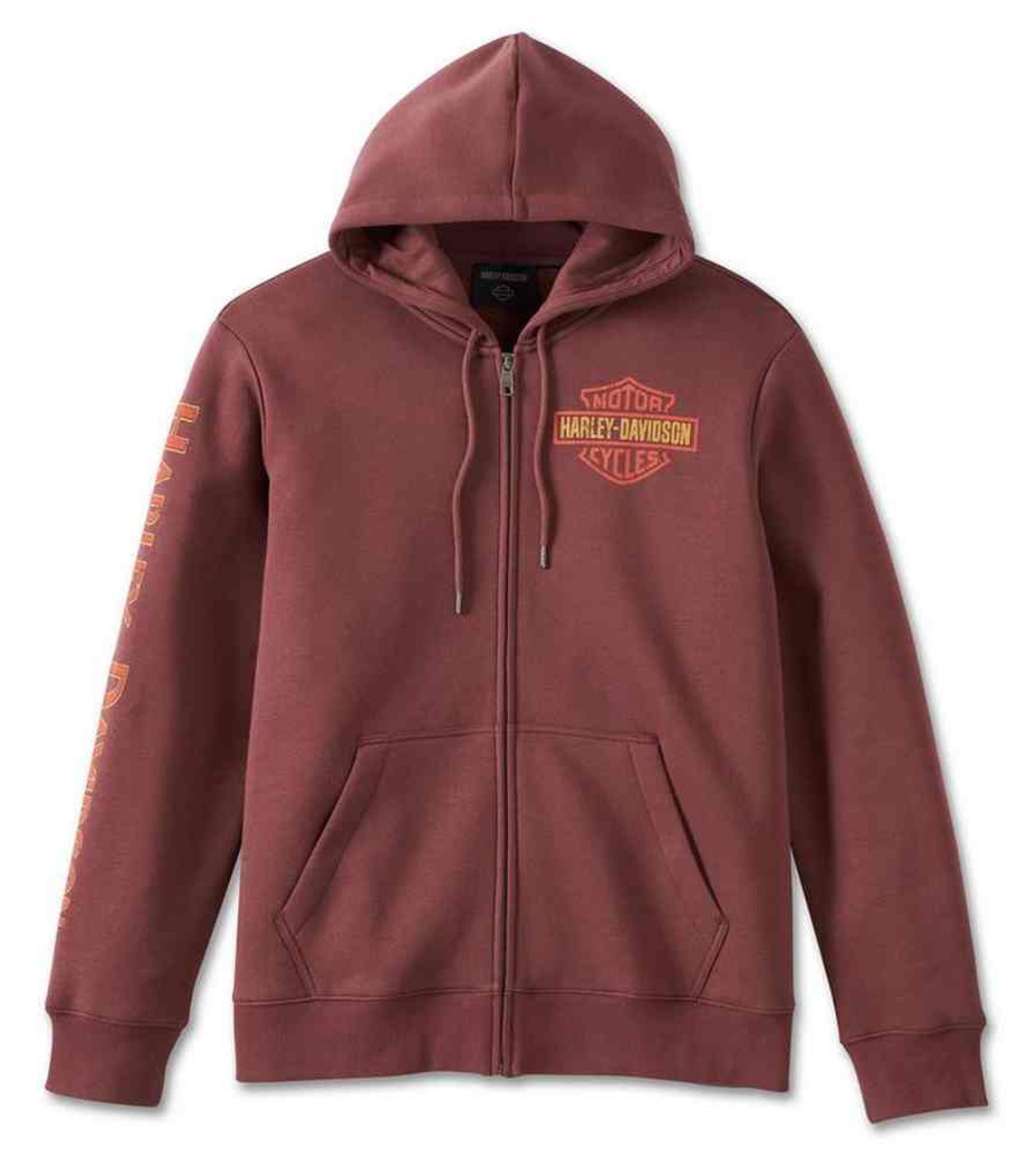 Harley-Davidson® Men's Classic Eagle Zip-Up Fleece Hoodie - Brown