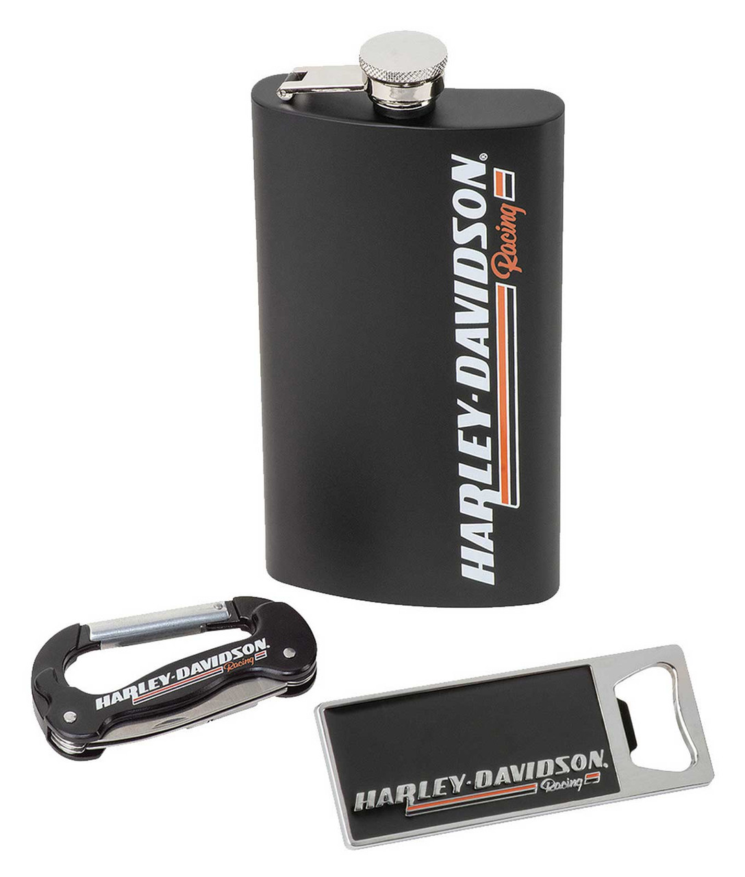 Harley-Davidson® Mens Racing Gift Set: Includes Flask, Bottle