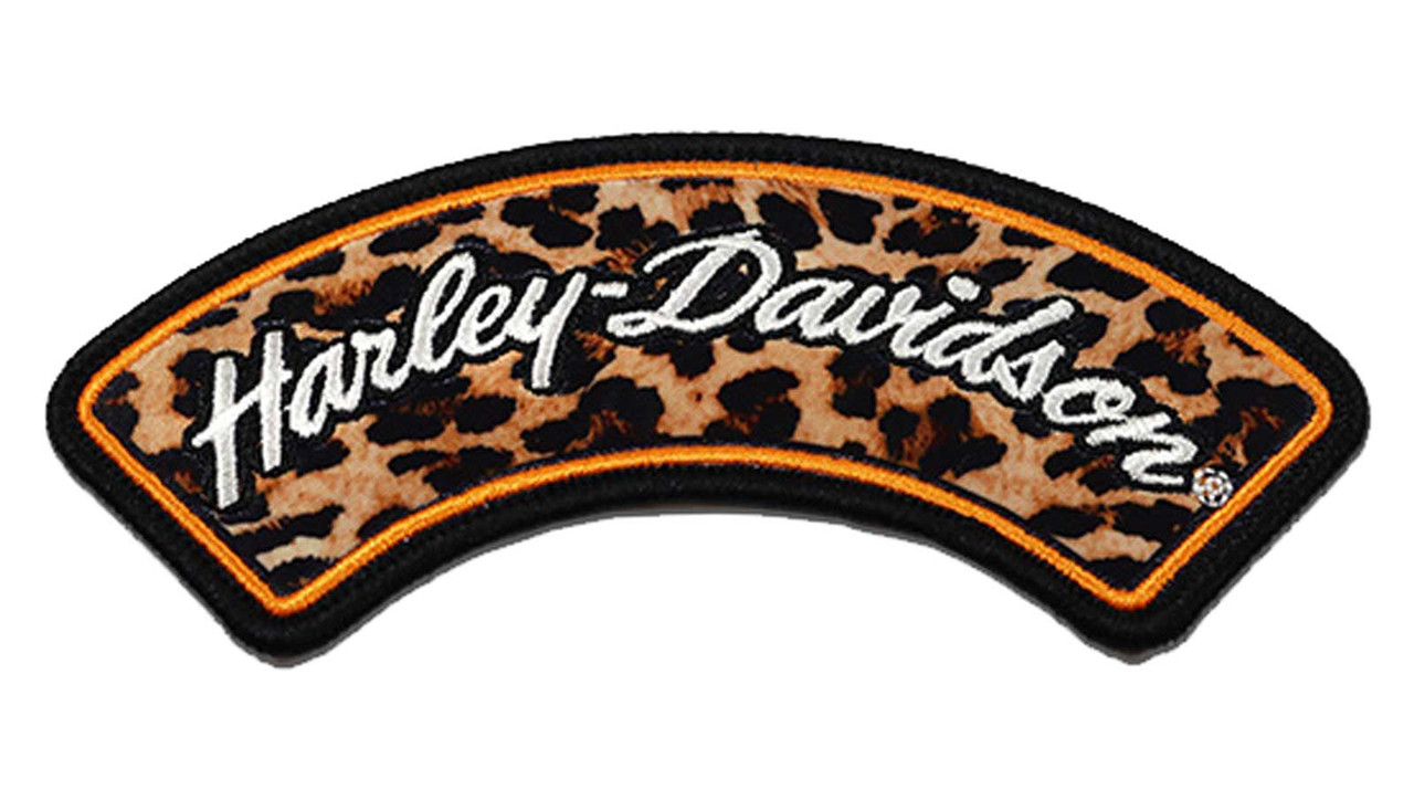 Harley-Davidson Embroidered Rockin' Cheetah Gal Emblem 5 in. Sew-On Patch, Brown 8016043