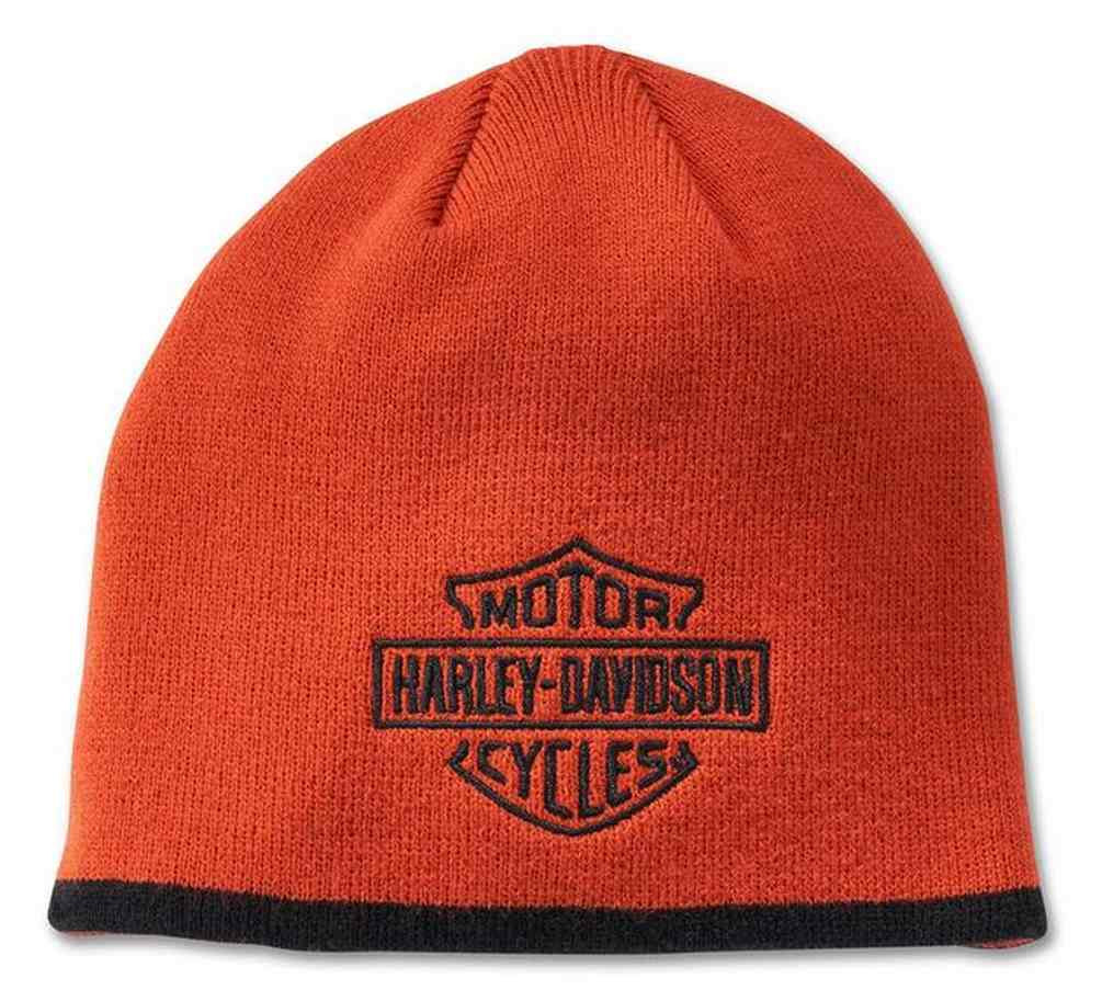 Harley-Davidson® Men's Bar & Shield Logo Knit Beanie Cap - Orange