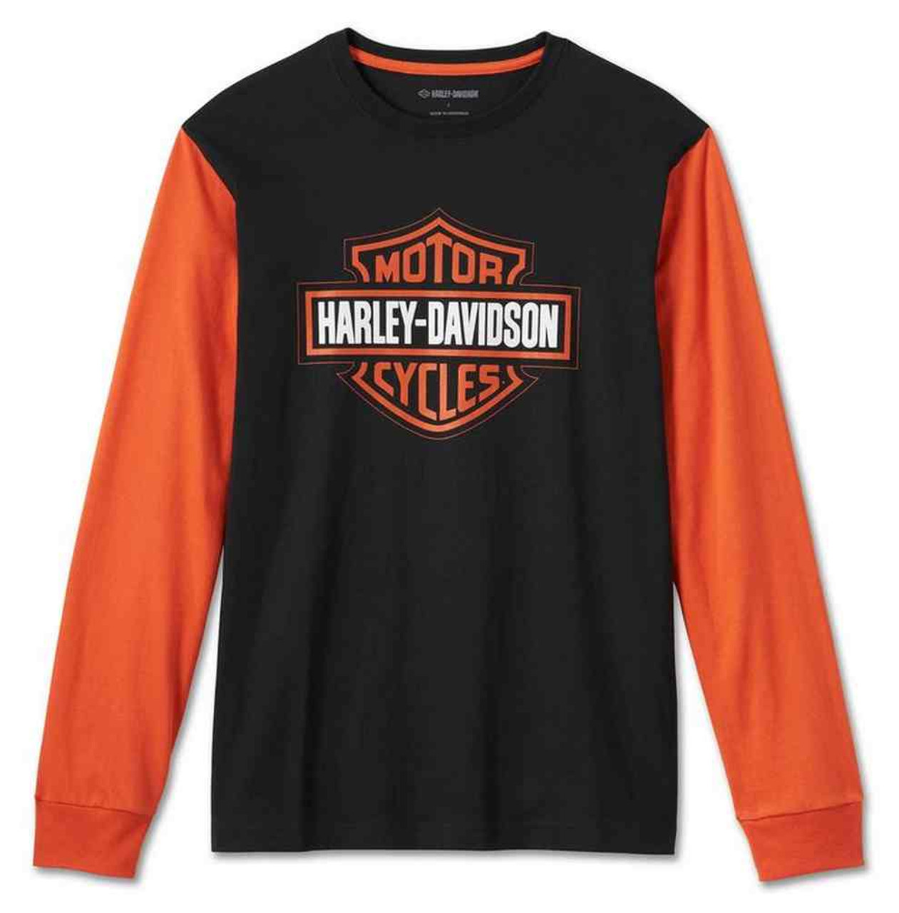 Harley Davidson® Mens Bar And Shield Long Sleeve Colorblocked Raglan Tee 99089 24vm Wisconsin 