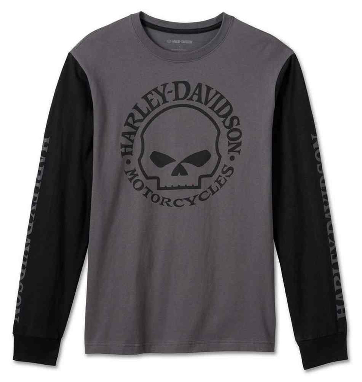 Harley-Davidson® Men's Willie G Skull Long Sleeve Colorblocked Shirt  99091-24VM