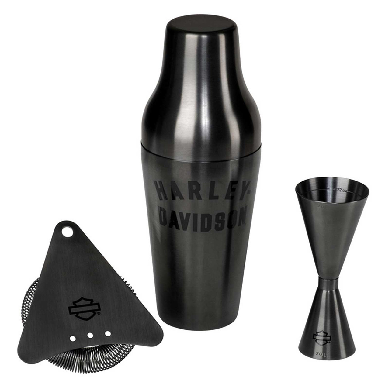 Harley-Davidson® 16 oz. Matte Black Cocktail Shaker Set, Stainless