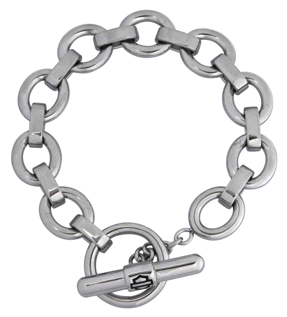 【Harley Davidson】Bar & Shield Emblem Chain Steel Bracelet Harley-Davidson® Women's Bar & Shield Logo Toggle Bracelet