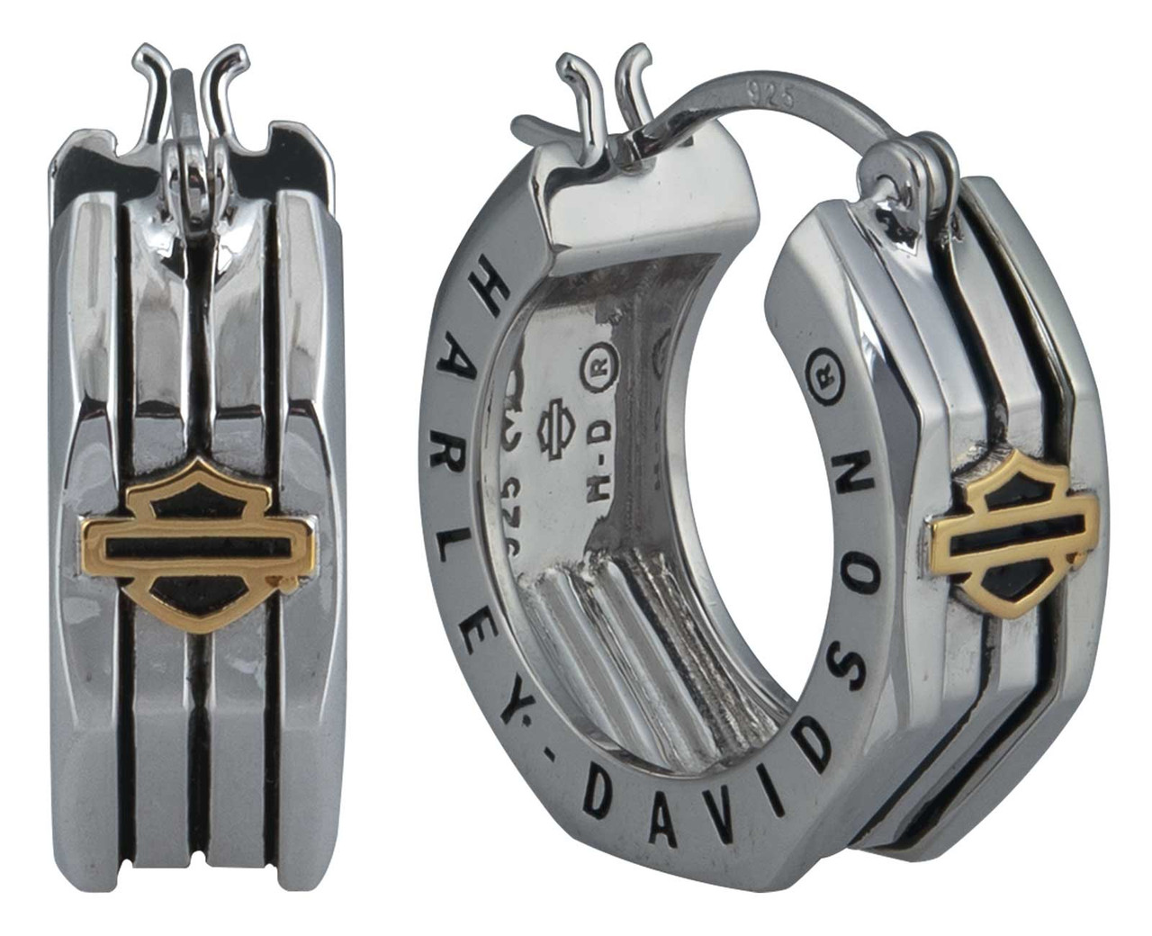 ペンリール Harley-Davidson® Women's Revolve B&S Octagon Hoop Earrings