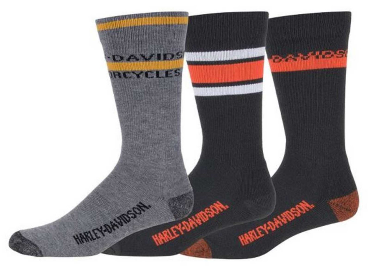 Harley-Davidson® Men's 3-Pairs Moisture Wicking Boxed Riding Socks