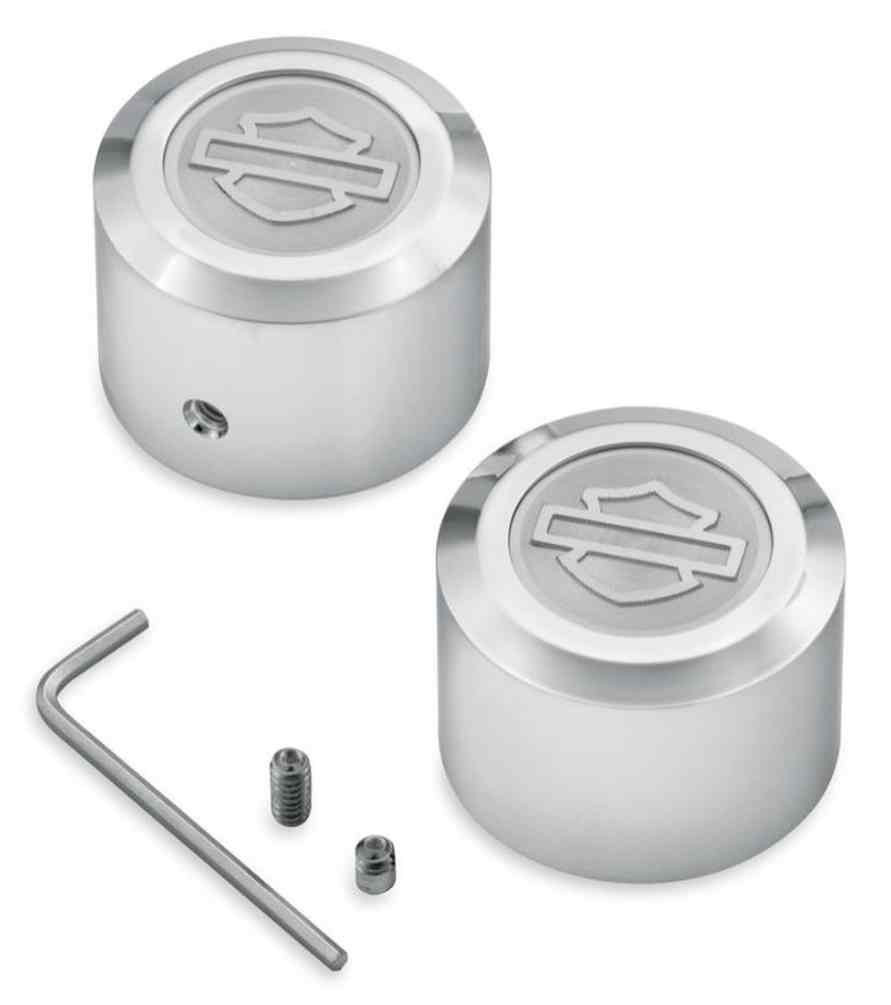 Harley-Davidson® Aluminator Billet Front Axle Nut Covers, Chrome