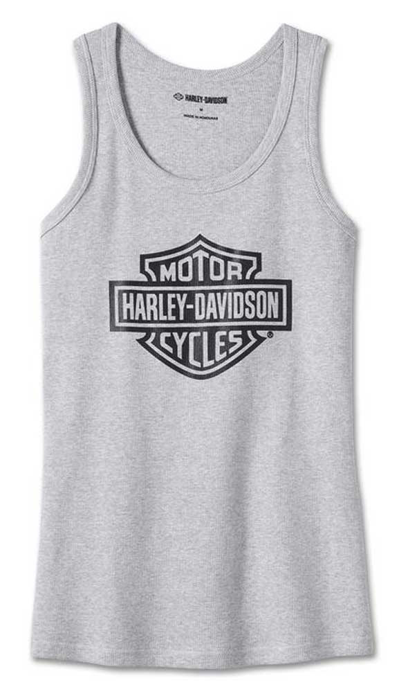 Harley-Davidson タンクトップ Harley-Davidson® Women's Bar & Shield Sleeveless Tank Top - Gray