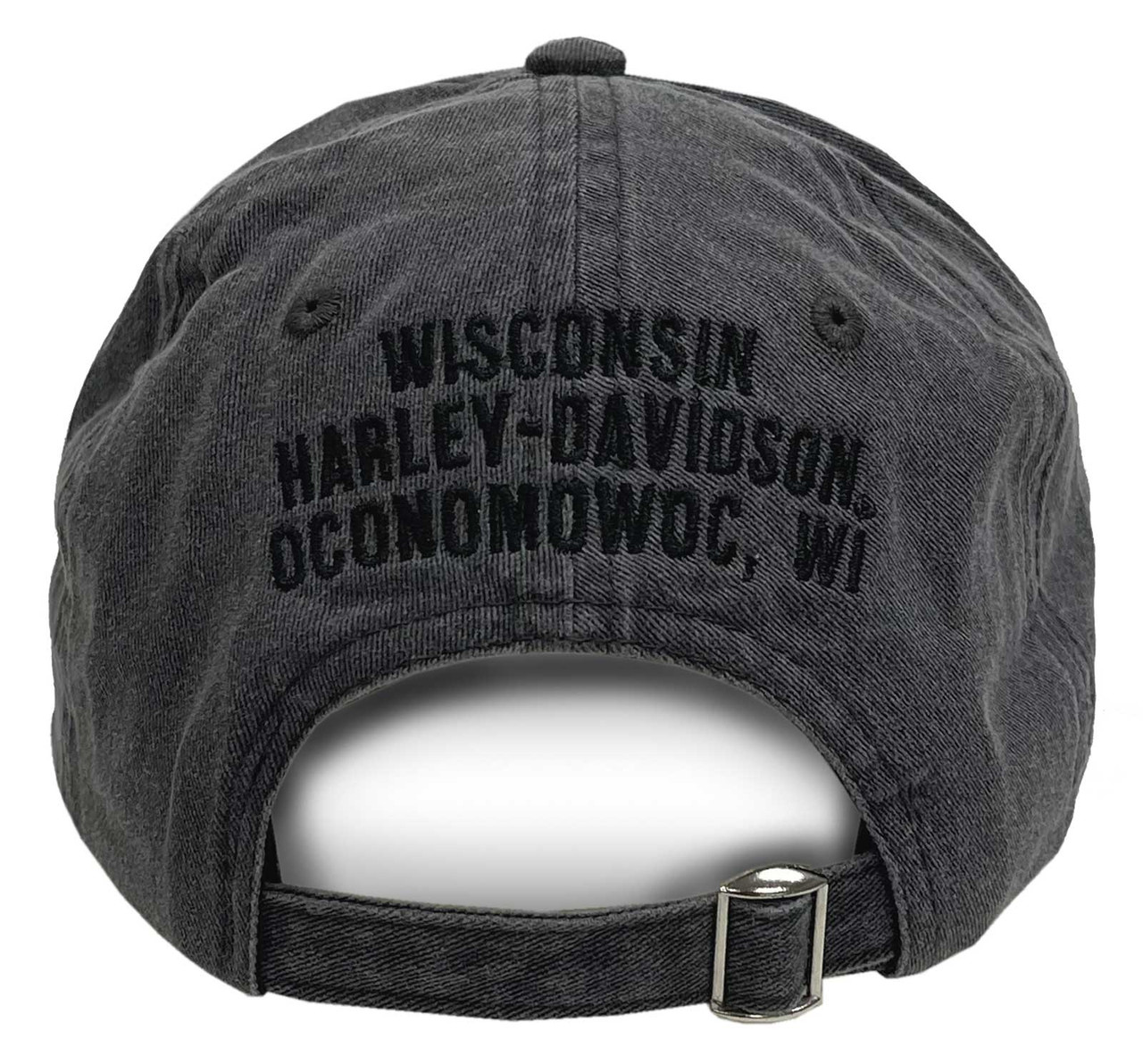 Harley-Davidson Berretto Da Baseball Regolabile Ricamato Pubblicitario Da Uomo, Nero/bianco, Nero, Taglia Unica : HARLEY-DAVIDSON - Foto 3