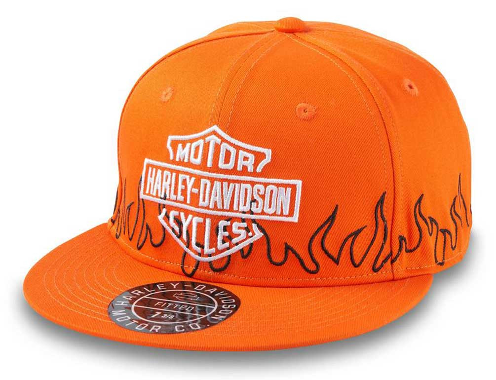 Harley-Davidson® Men's Flames B&S Fitted Baseball Cap - Orange 97622-24VM -  Wisconsin Harley-Davidson