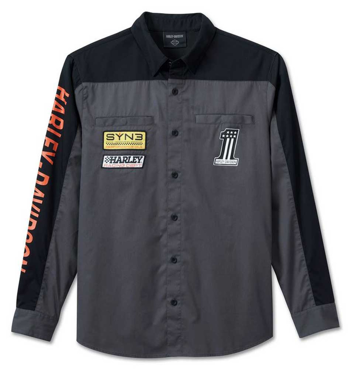 Ron HermanBasic Sweat Shirt ブラック XL Harley-Davidson Unisex Willie G Sketchy Bar & Shield Ringer