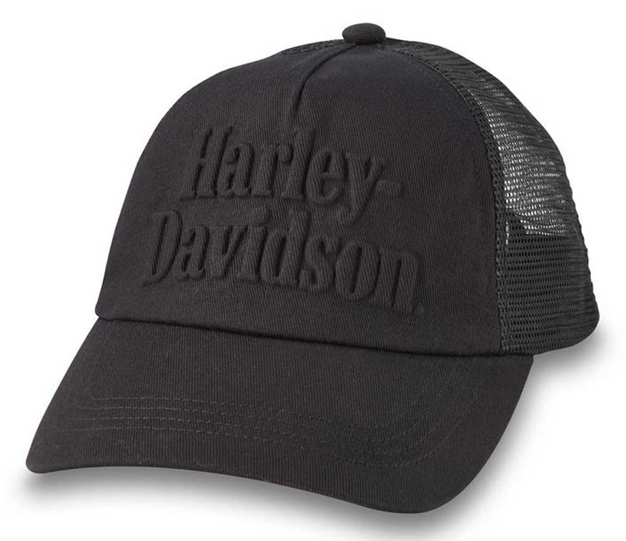 Harley-Davidson コーデュロイキャップ ブラック Harley-Davidson® Women's Darting Adjustable Trucker Cap