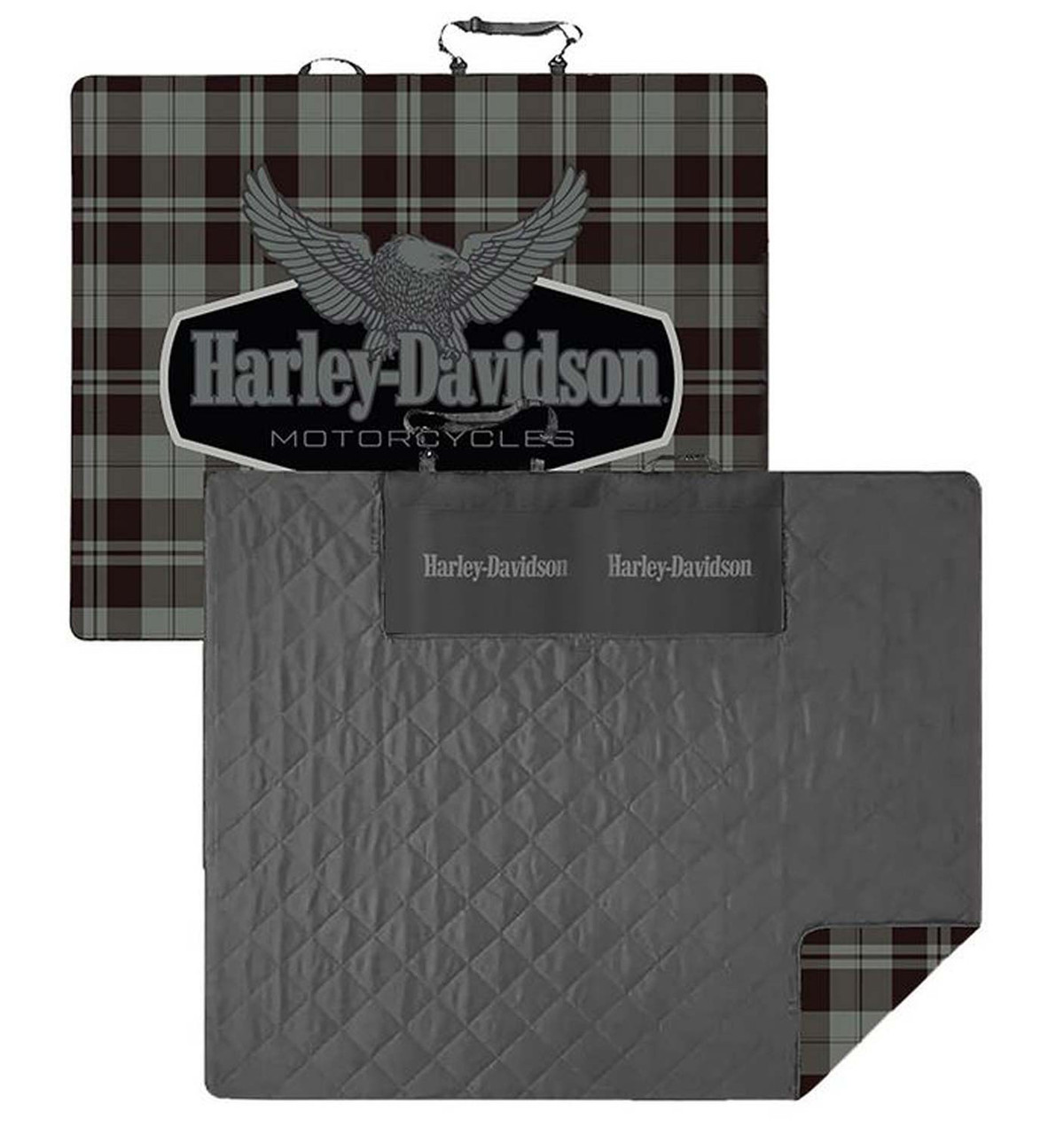 Harley-Davidson ハーレー 特大ブランケット イーグル Harley-Davidson® Soft Folding Blanket w/ Carry Bag 67 x 55