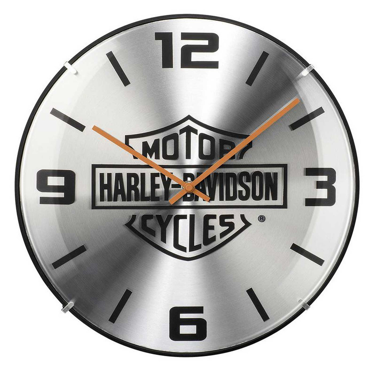 Harley-Davidson® Embossed Bar & Shield Dome Metal Clock, 14 inch