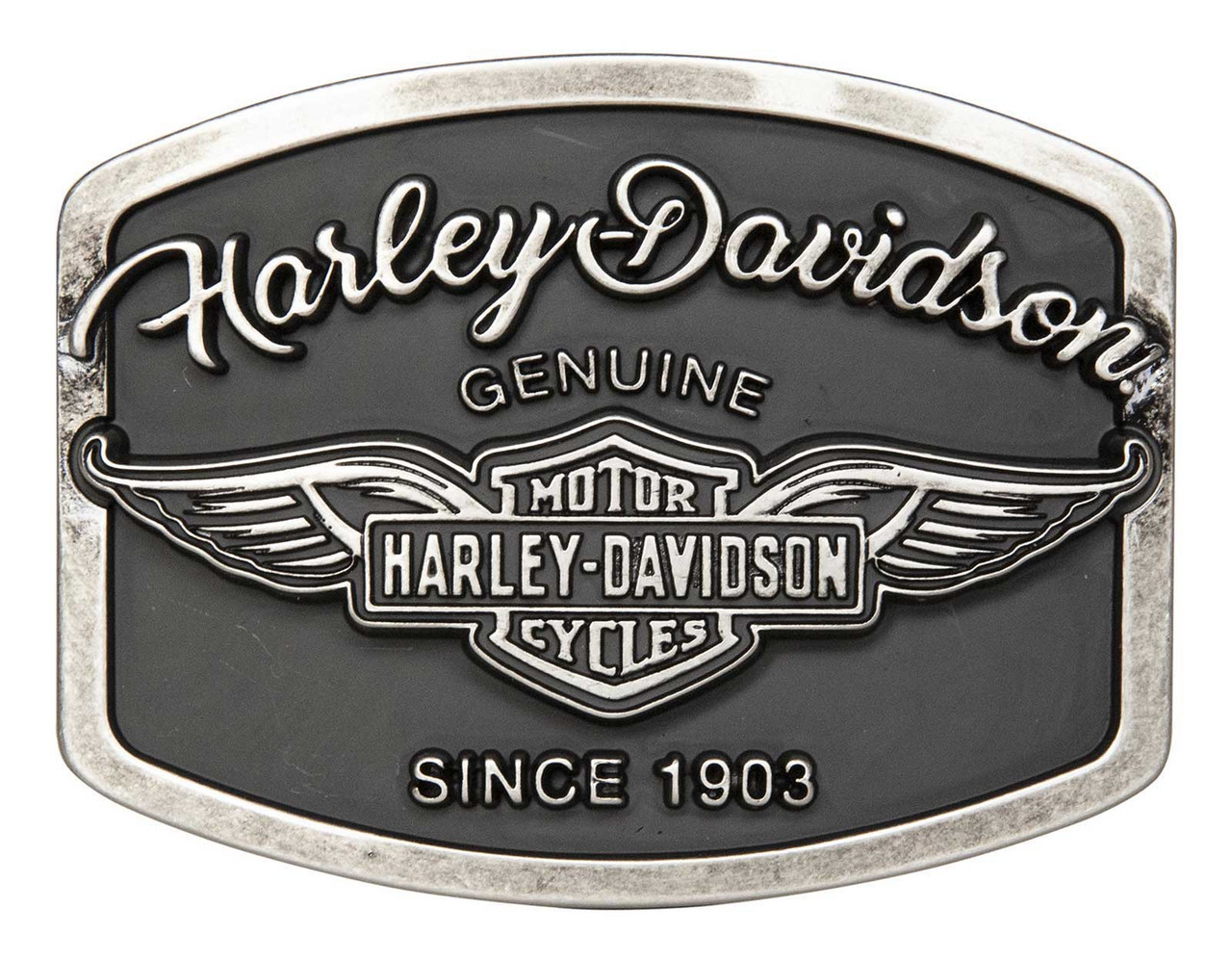 Harley-Davidson エンブレム ベルト Harley-Davidson® Women's B&S Genuine Wings Belt Buckle - Antique