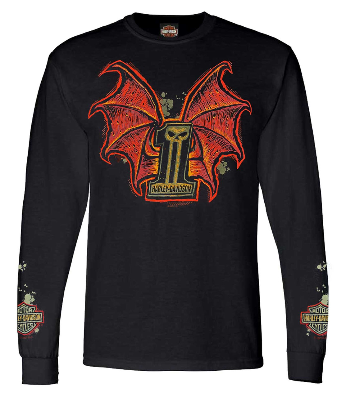 Harley-Davidson® Men's Scorned One II Winged #1 Skull Long