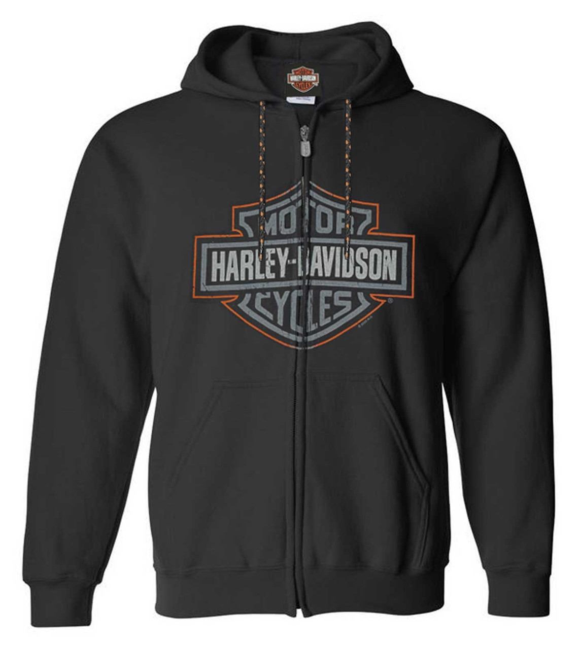 Harley-Davidson Men's Bar & Shield Logo Zip-Up Hoodie – 50/50 Cotton-Poly Blend, Gray (Size 3XL) - View #13