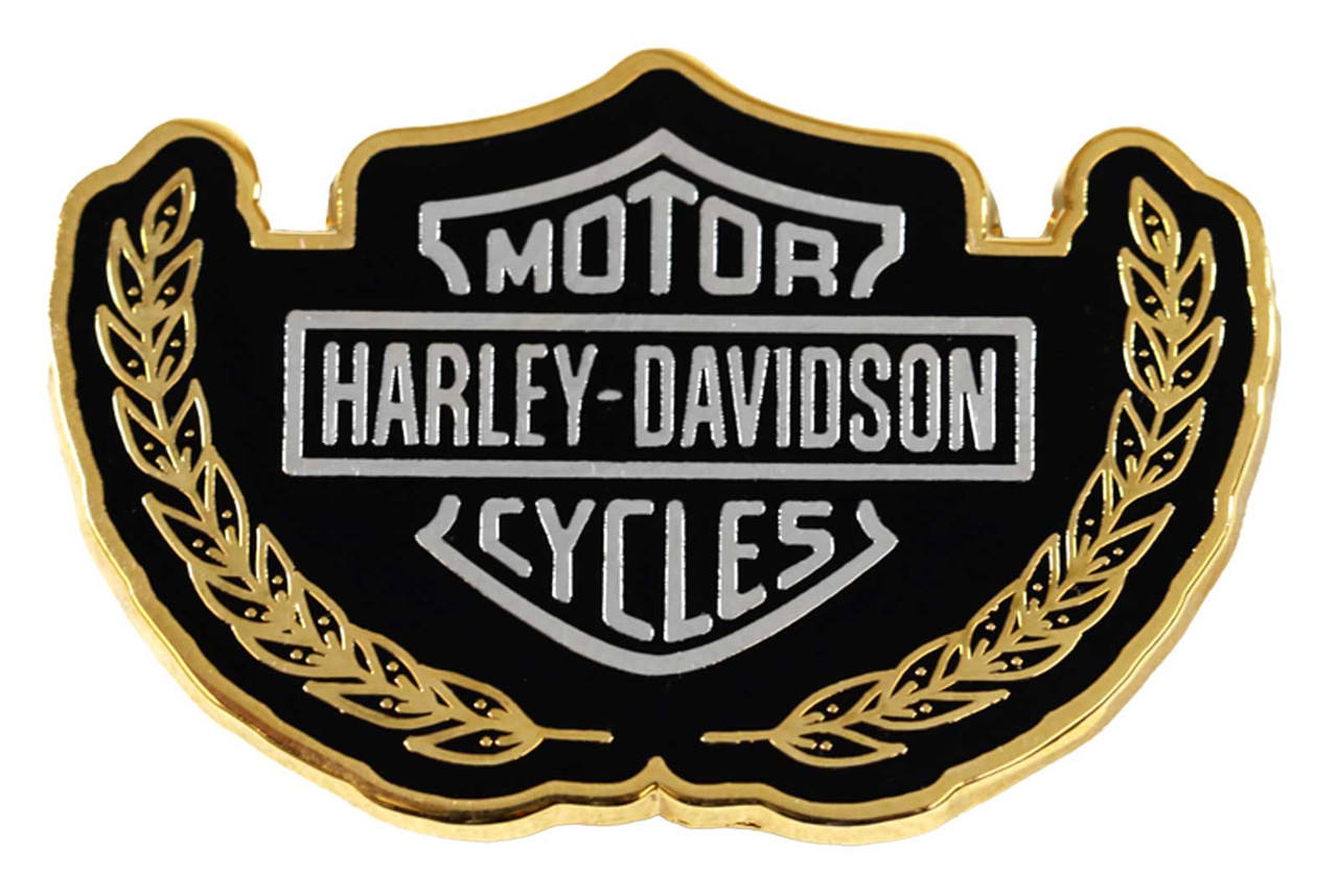 Harley-Davidson® 1.5 inch. Roman Bar & Shield Logo Metal Pin, Gold