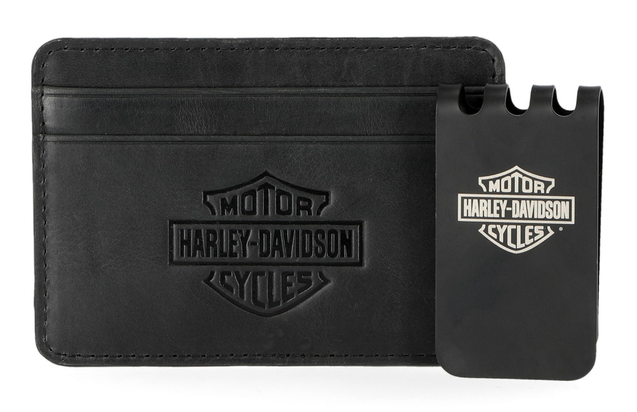 Harley-Davidson® Men's Modular Debossed Bar & Shield Leather Money