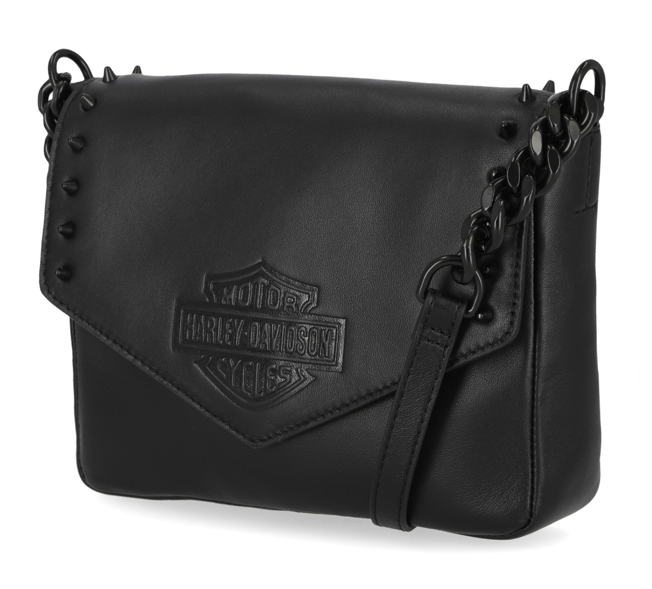 Harley-Davidson® Women's Bar & Shield Cone Stud Flap Crossbody