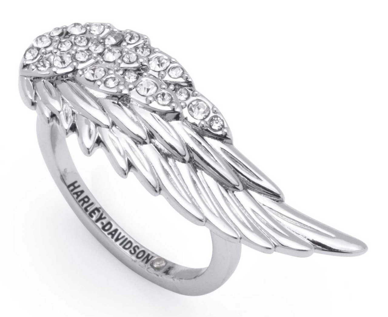アクセサリー me0602 17000 Harley-Davidson® Women's Crystal Stones Pave Wing Ring