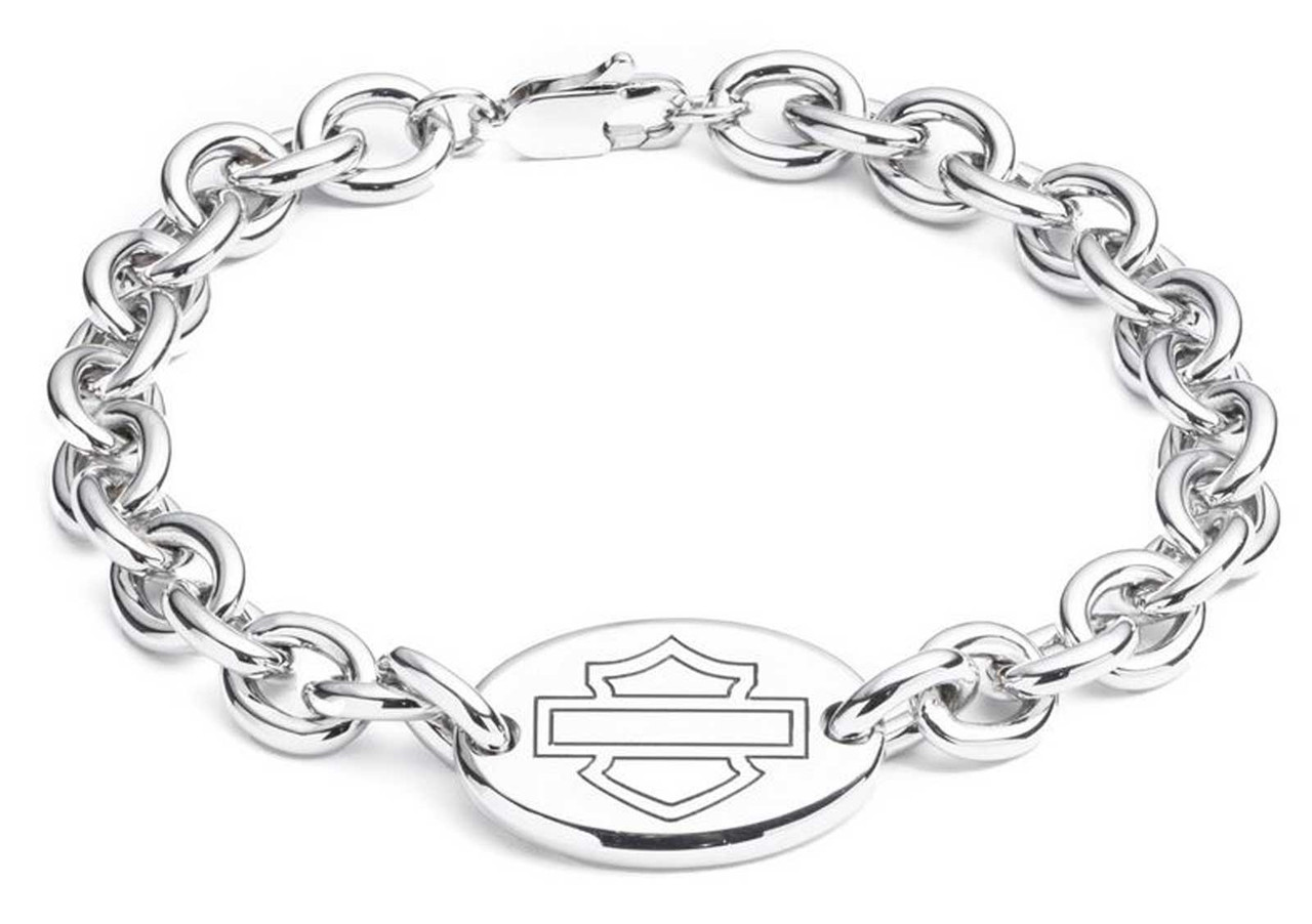 L686 HARLEY DAVIDSON silver925チェーンブレスレット Harley-Davidson® Women's 7.5 in. Bar & Shield Plaque Chain