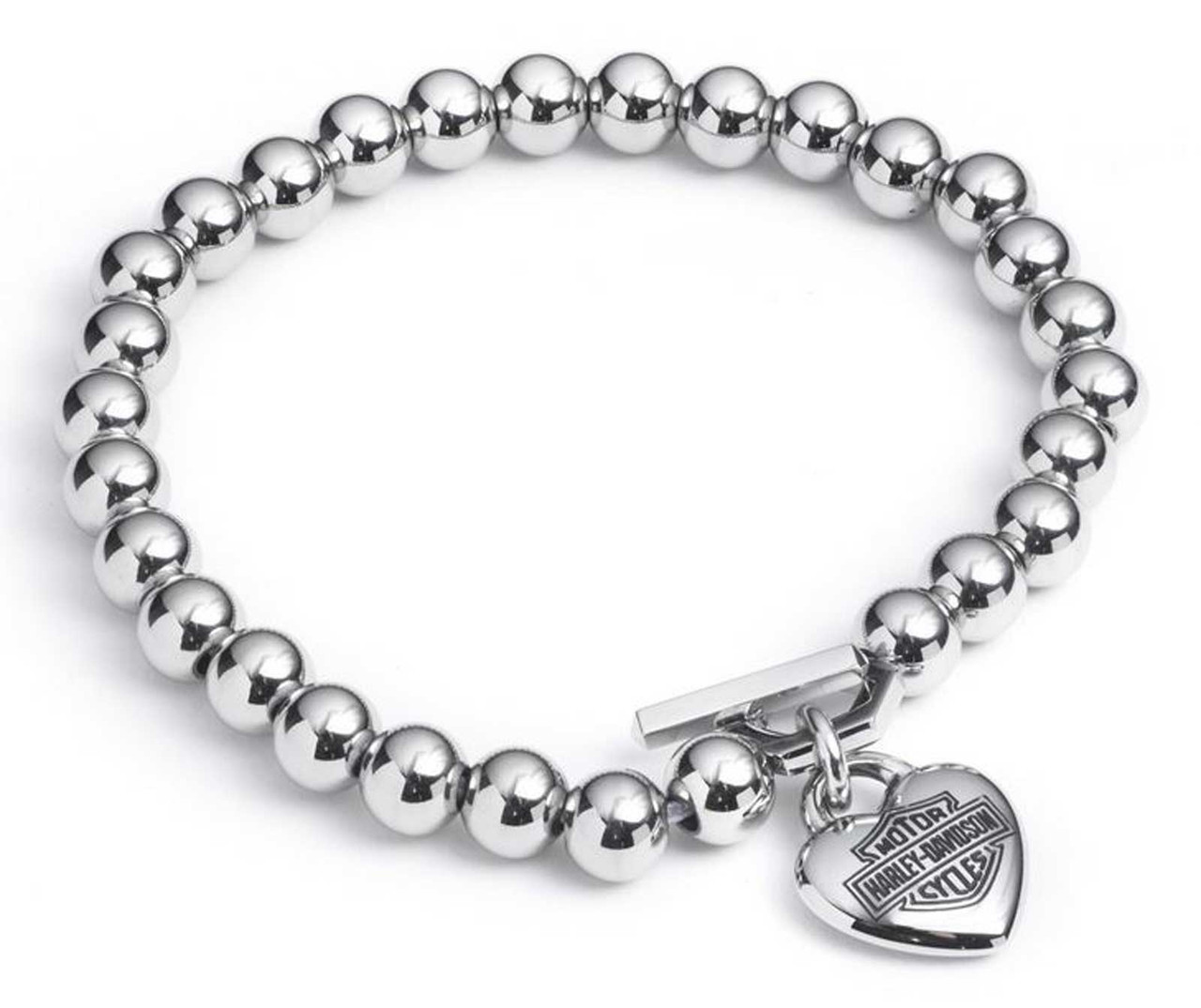 Harley-Davidson® Women's 7.5 in. Stretched Bead Bracelet w/ Puffy