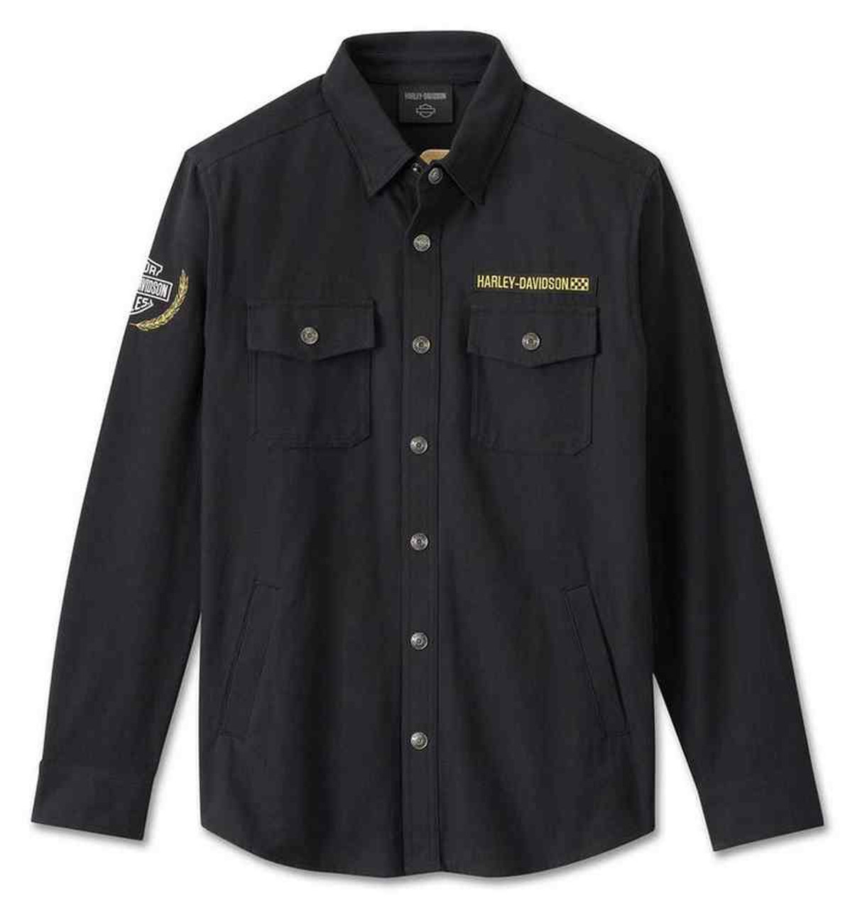 Harley-Davidson® Men's Fairing Long Sleeve Button Shirt - Black 96461-24VM  - Wisconsin Harley-Davidson