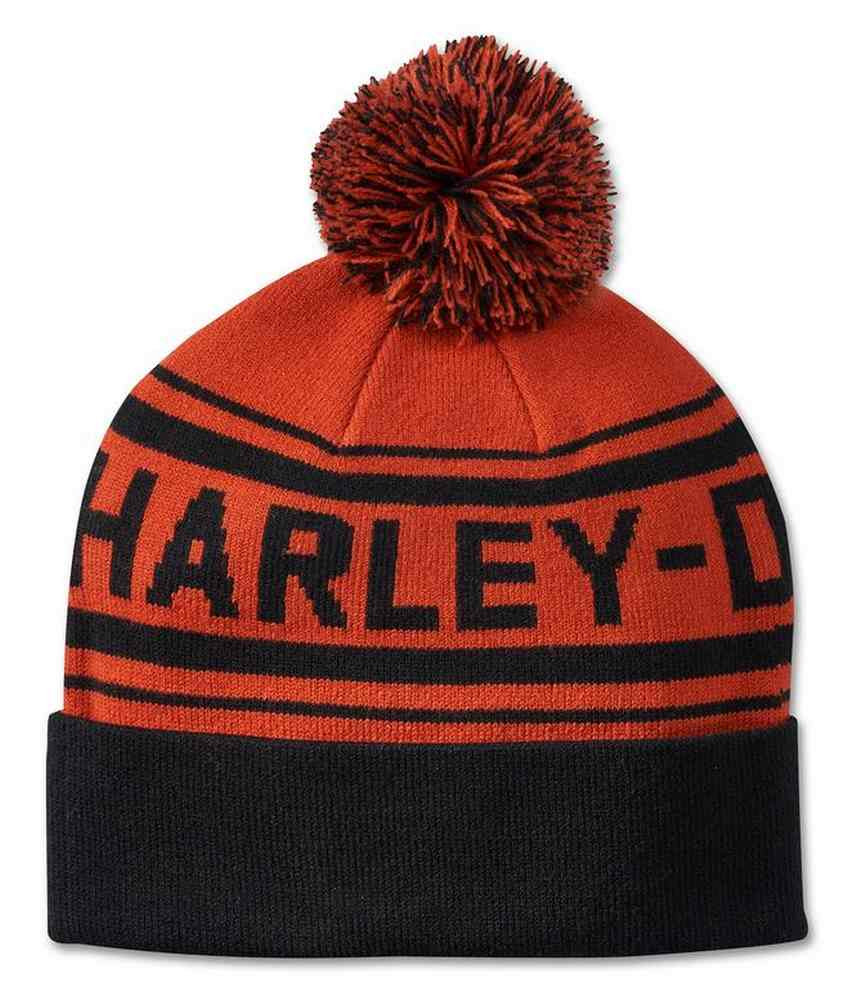 Bonnet Harley-Davidson Combustion Avec Pompon Orange - Taille Unique - Neuf Avec étiquettes