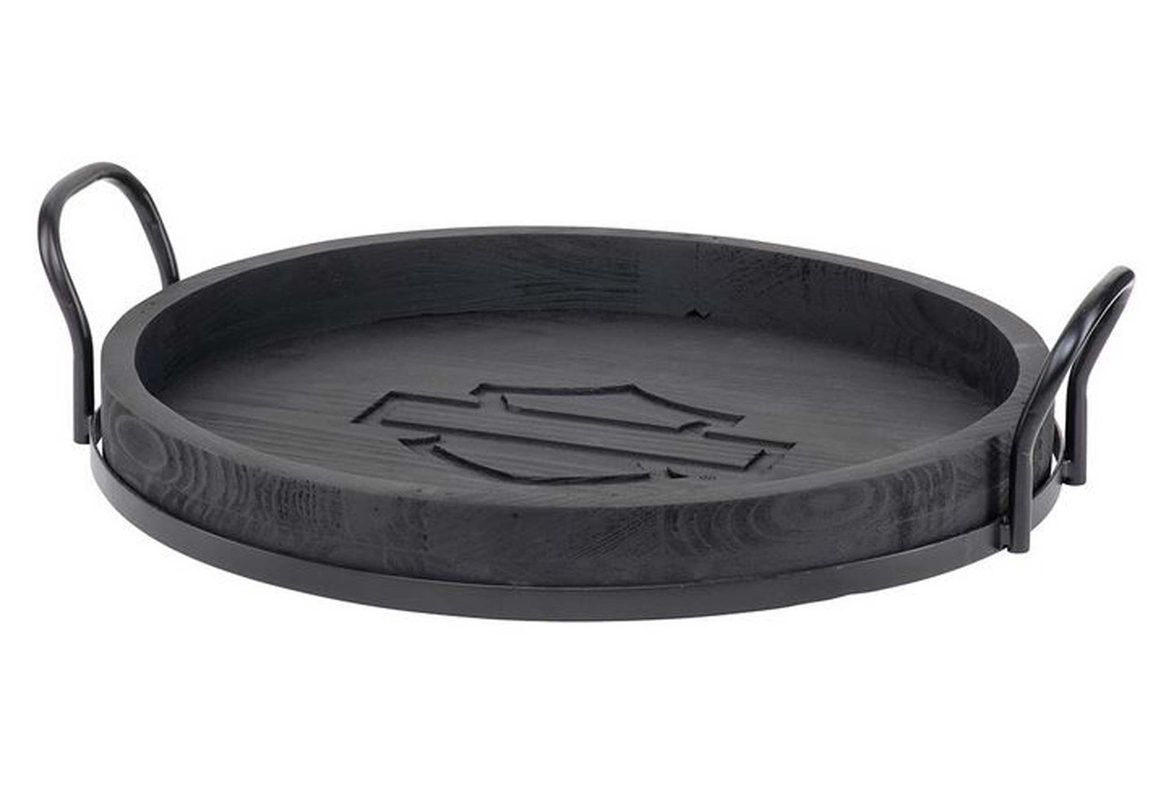 Harley-Davidson® Large Wooden Serving Tray w/ Metal Handles, 17