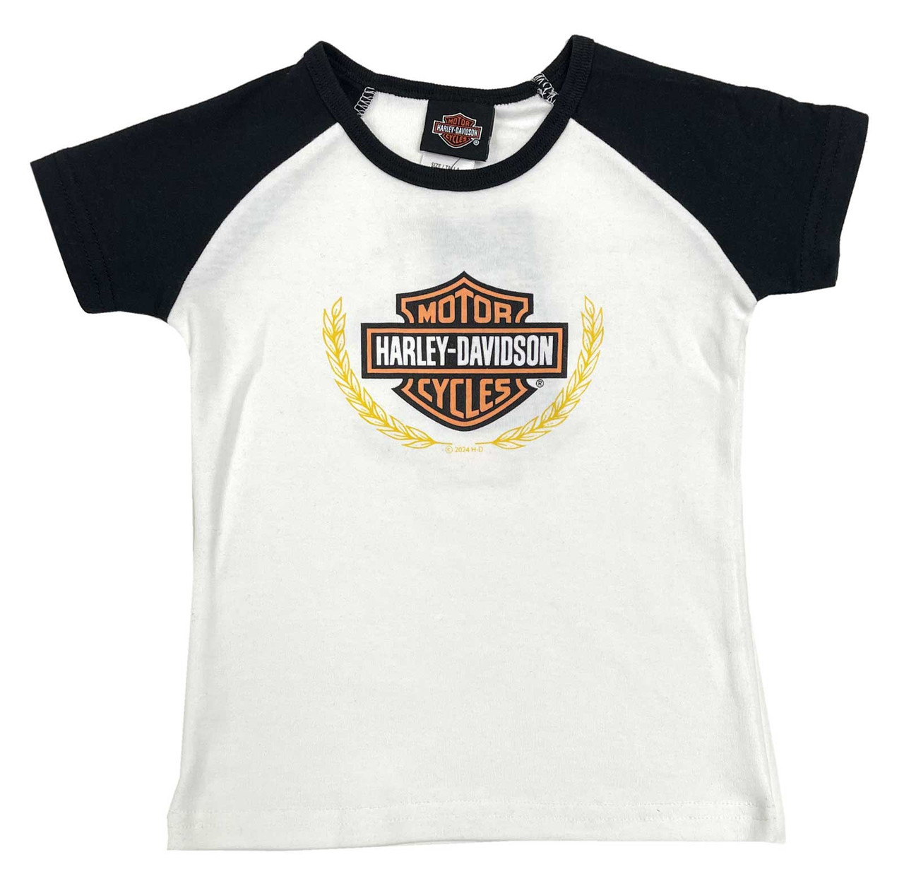 Harley-Davidson® Little Girls' Racing Raglan Short Sleeve