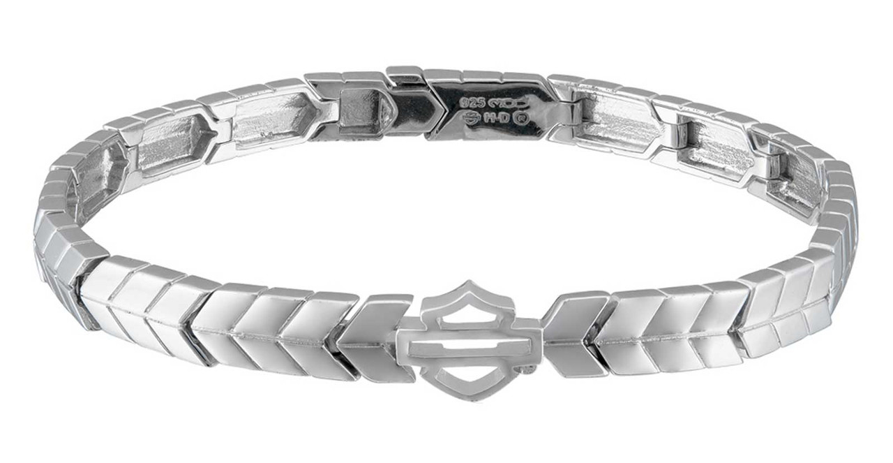 [50] Harley-Davidson / ロゴ 白頭鷲 喜平ブレスレット Harley-Davidson® Women's Insignia Bar & Shield Bracelet -Sterling
