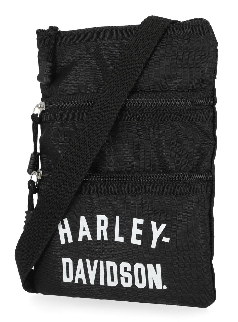 Harley-Davidson ブラックレザーショルダーバッグ Harley-Davidson® Women's Buckle Closure Genuine Leather Mini