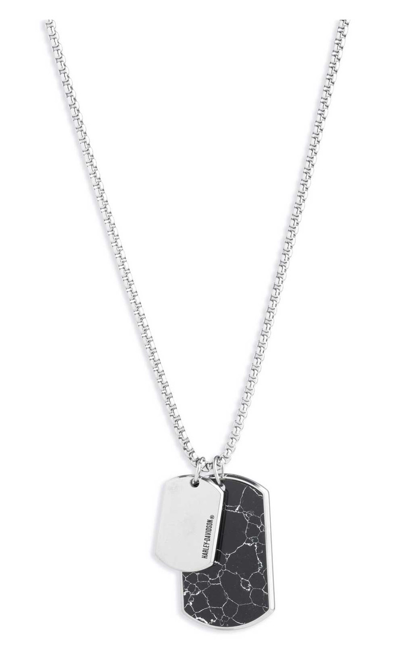 【Harley-Davidson】ステンレス製♪ドッグタグネックレス★ Harley-Davidson® Men's 24 in. Stainless Steel Double Dog Tag