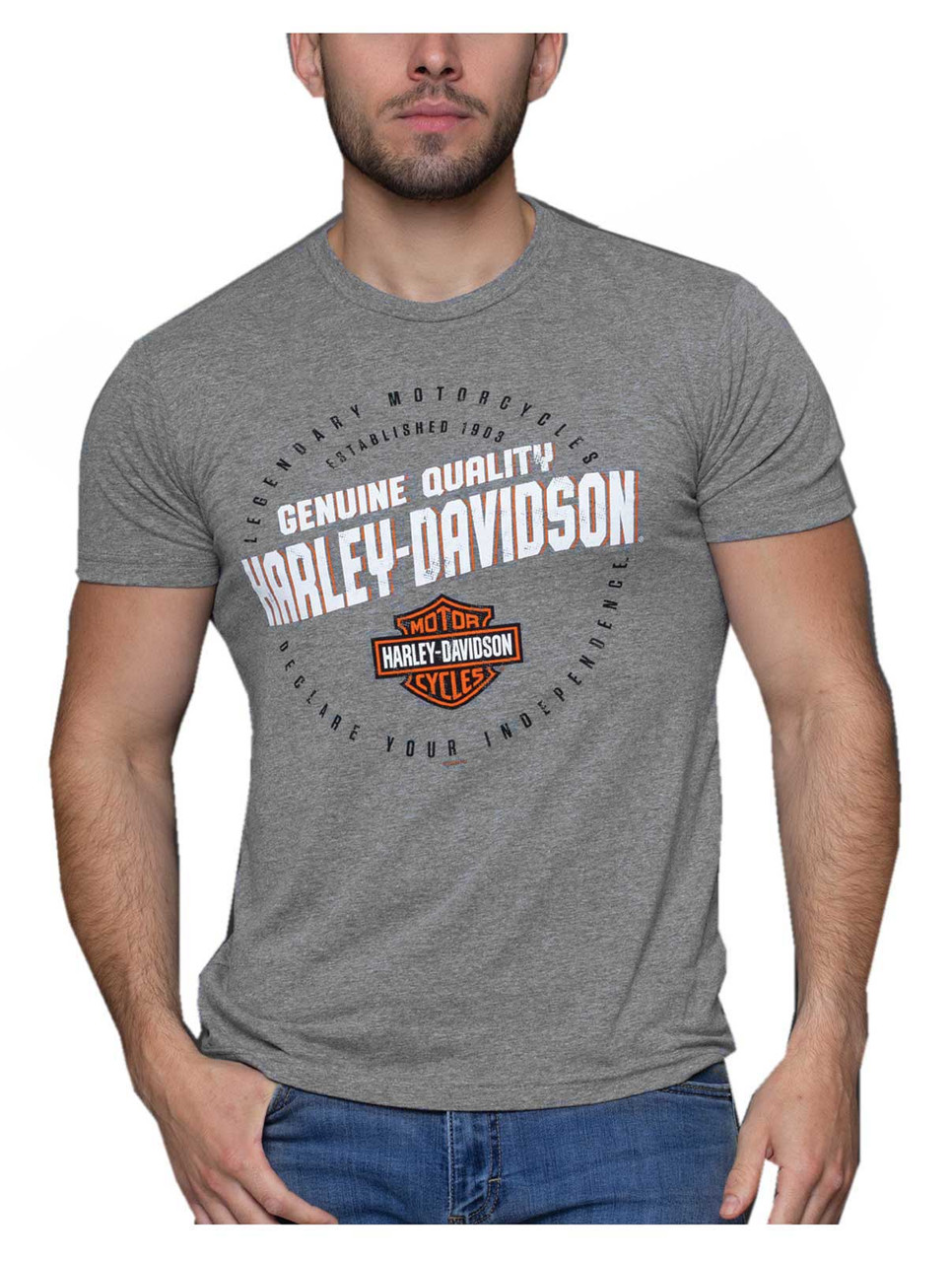 Harley-Davidson® Men's Locked Bar & Shield Short Sleeve Tri-Blend