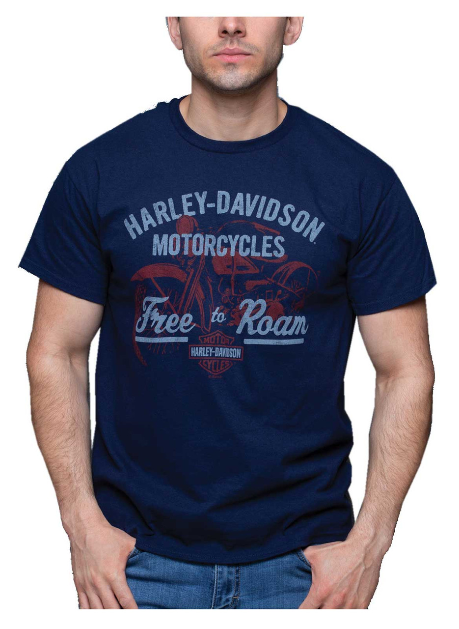 HARLEY DAVIDSON / Tシャツ/XL/コットン/BLU Harley-Davidson® Men's Explore Short Sleeve Crew-Neck Cotton Tee