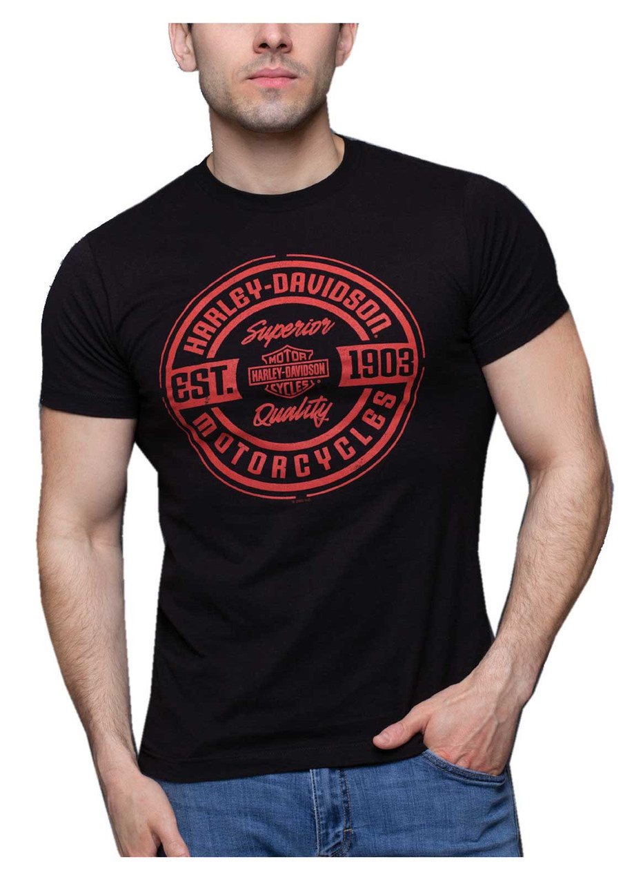 ◆Harley Davidson◆ EST 1903 Short Sleeve T-Shirt Black HH15 Harley-Davidson® Men's Preserve Short Sleeve Crew-Neck